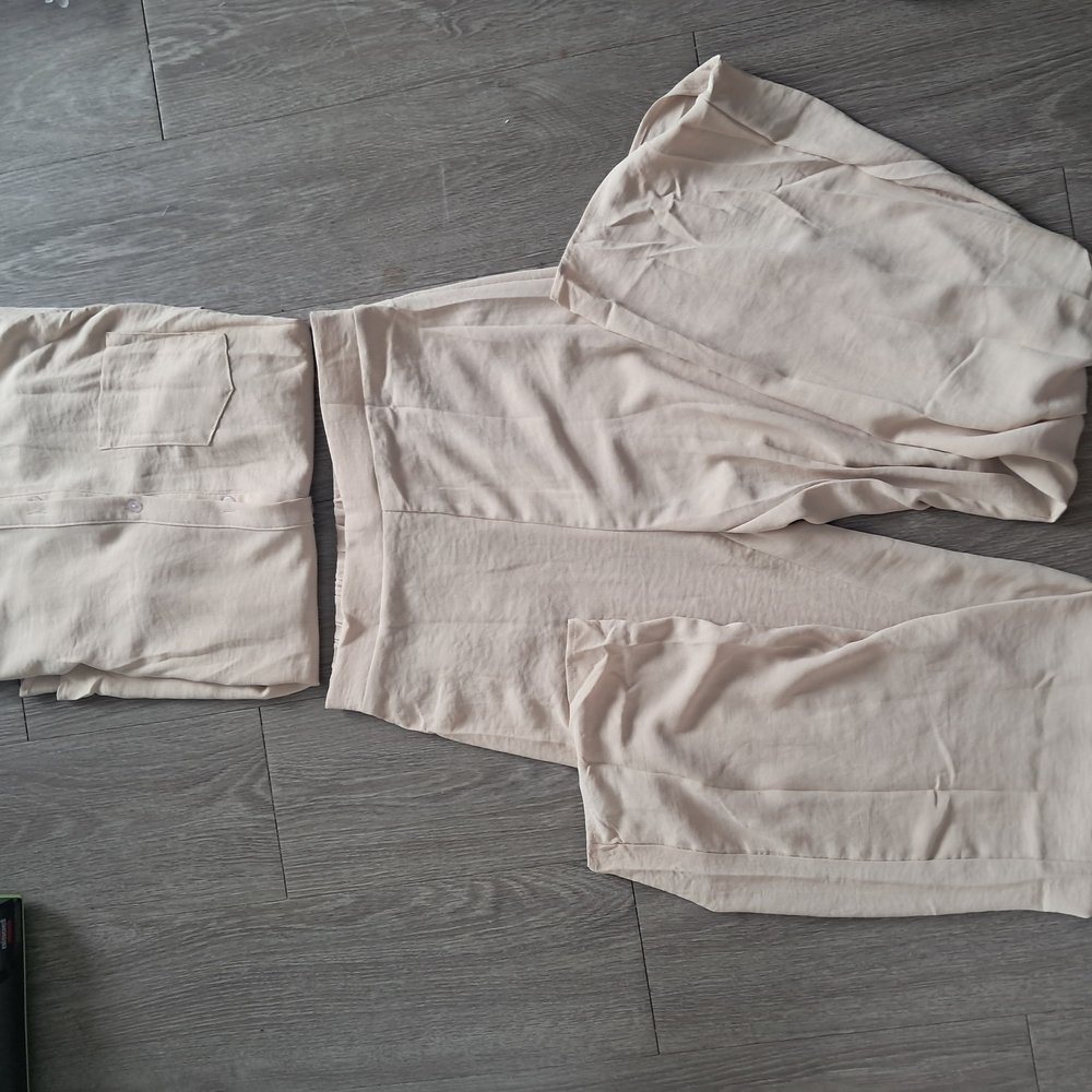 Fashion Nova Cream Wide Leg Pants